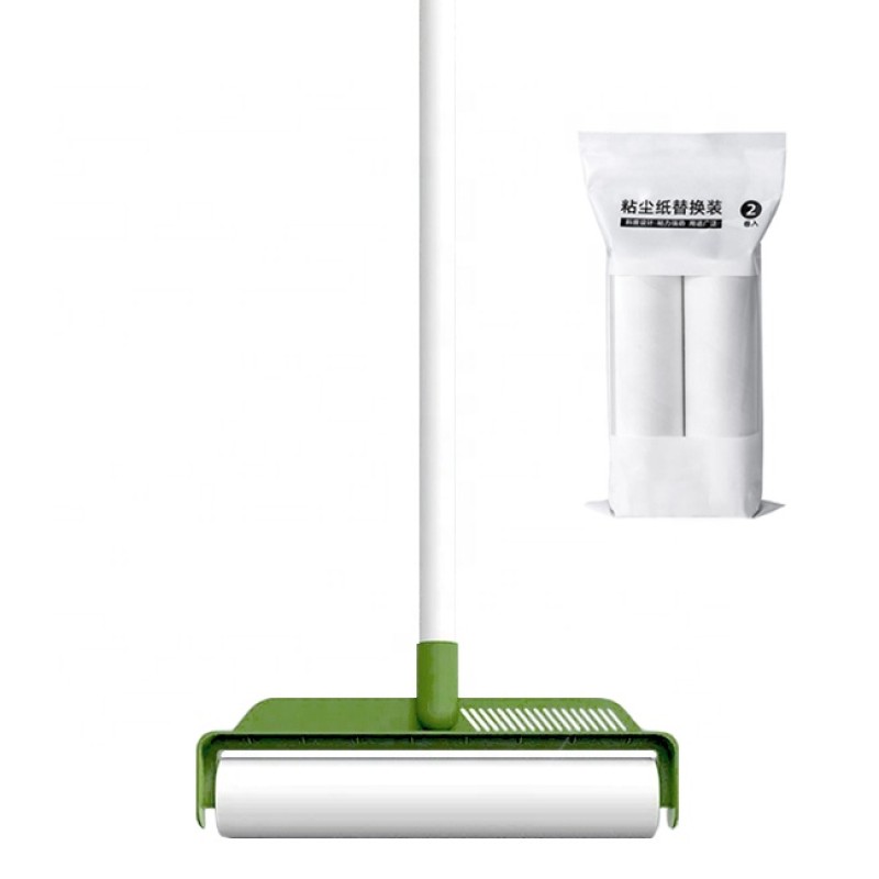 Lint Roller Supplier - Wide Green Reusable Portable Long Handle Carpet