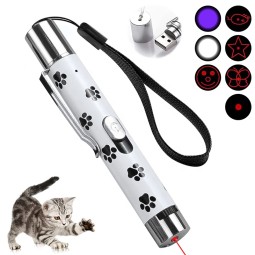 Pet Laser Toy Supplier - 5 Adjustable Patterns Chaser Tease Stick USB