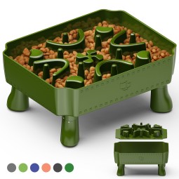 Interactive Dog Bowl Supplier - Anti-Slip 2 in 1 Elevated Puzzle Feeder