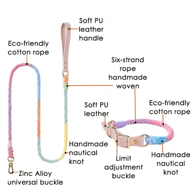 Dog Leash Set Supplier - Custom OEM Braided Leather Adjustable Luxury