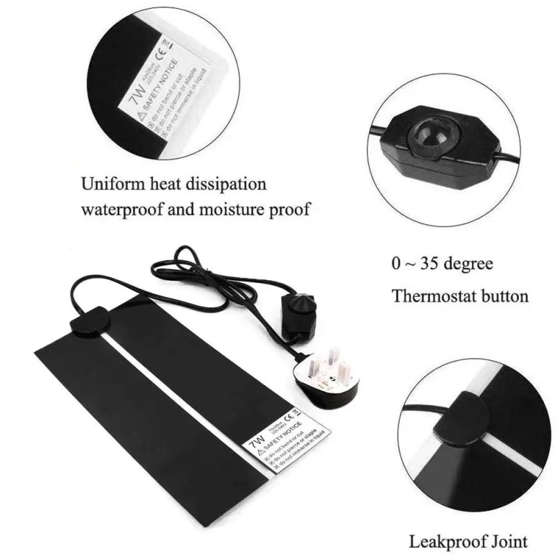 Reptile Heat Pad Supplier - 35W Temperature-Adjustable 65x28cm Small Animal