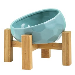 Ceramic Pet Bowl Supplier - High Quality Ceramic Feeder With Wooden Holder