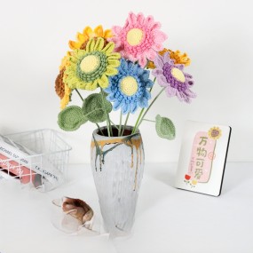 Crochet Flower Manufacturer - OEM Hand Woven Petal Sunflower