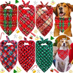 Pet Bandana Factory - OEM Snowflake Plaid Saliva Towel