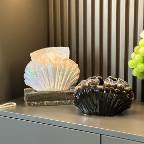 Tissue Box Manufacturer - OEM Shell-shaped Ceramic Luxury