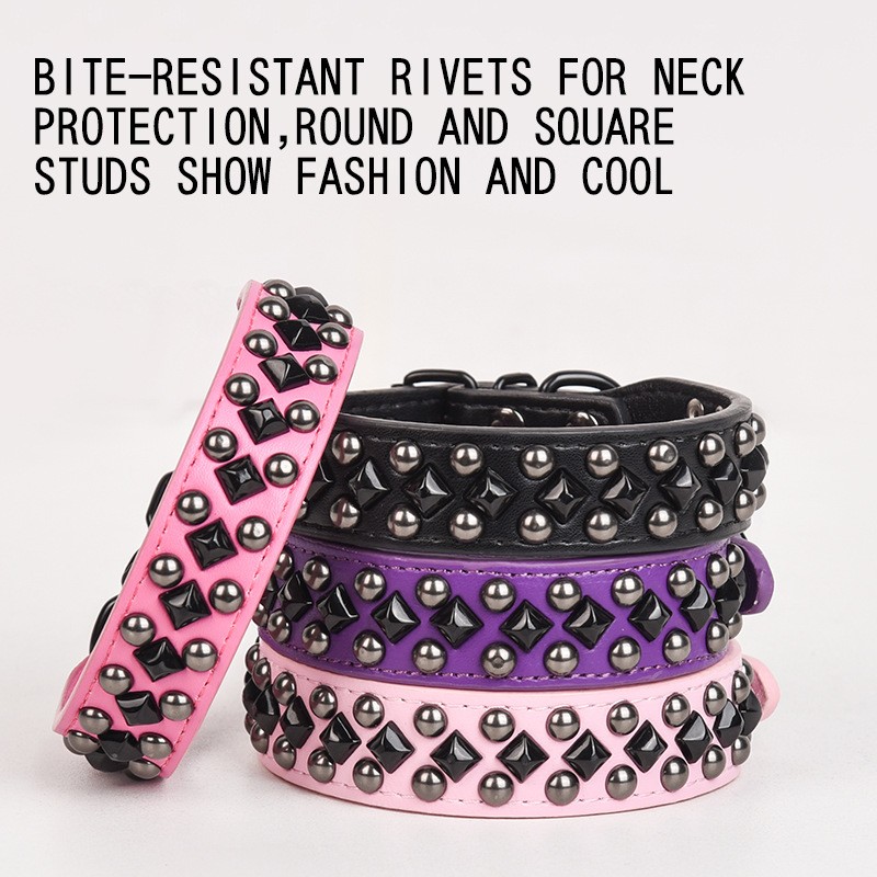 Dog Collar Manufacturer - OEM Anti-Bite PU Leather Punk