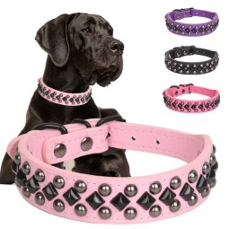 Dog Collar Manufacturer - OEM Anti-Bite PU Leather Punk