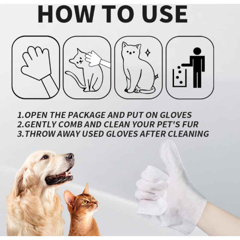 Pet Cleaning Gloves Factory - OEM Custom Thick Plant Based