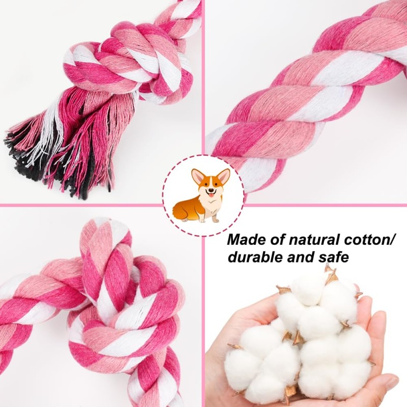 Pet Rope Toy Manufacturer - OEM Pink Tough Teeth Cleaning