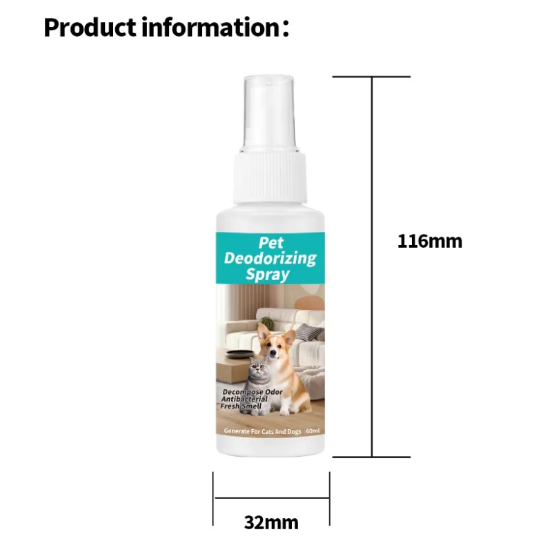 Pet Deodorizing Spray Factory - OEM Alcohol-Free 60ml Eco