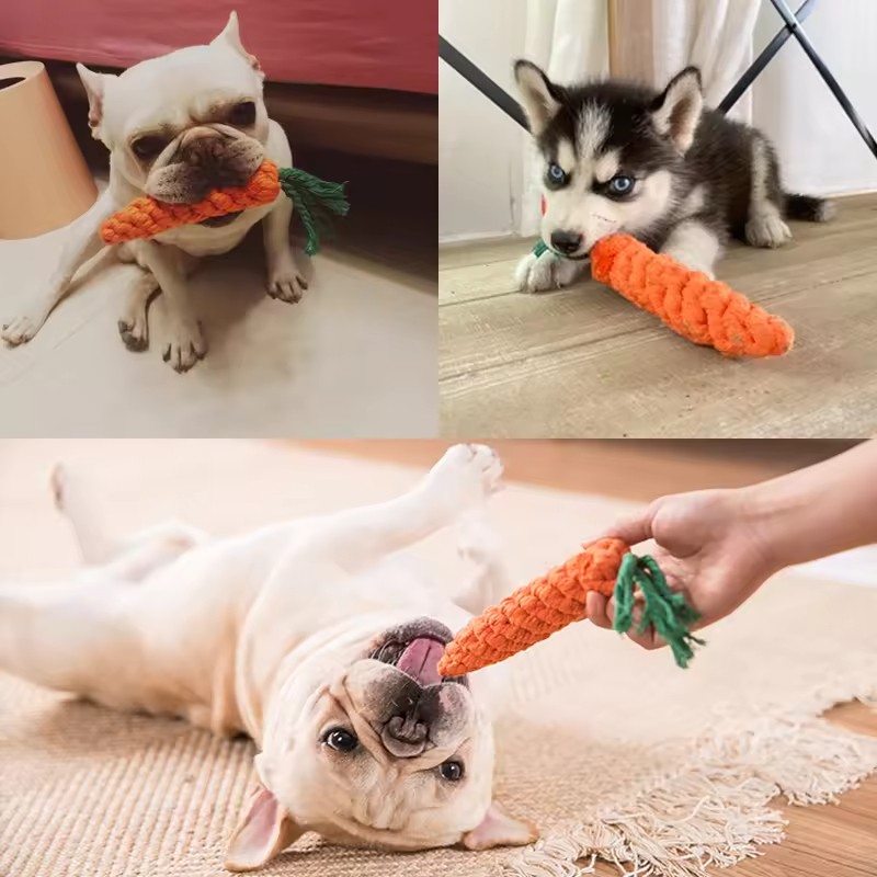 Pet Chew Toy Factory - OEM Carrot Cotton Clean Teeth