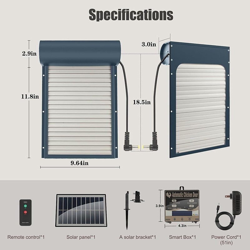 Automatic Chicken Door Factory - Solar Metal Roller Shutter Timer Light Control