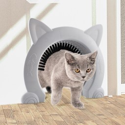 Cat Flap Door Manufacturer - Durable Cute Ears with Brush Self-Cleaning Arches