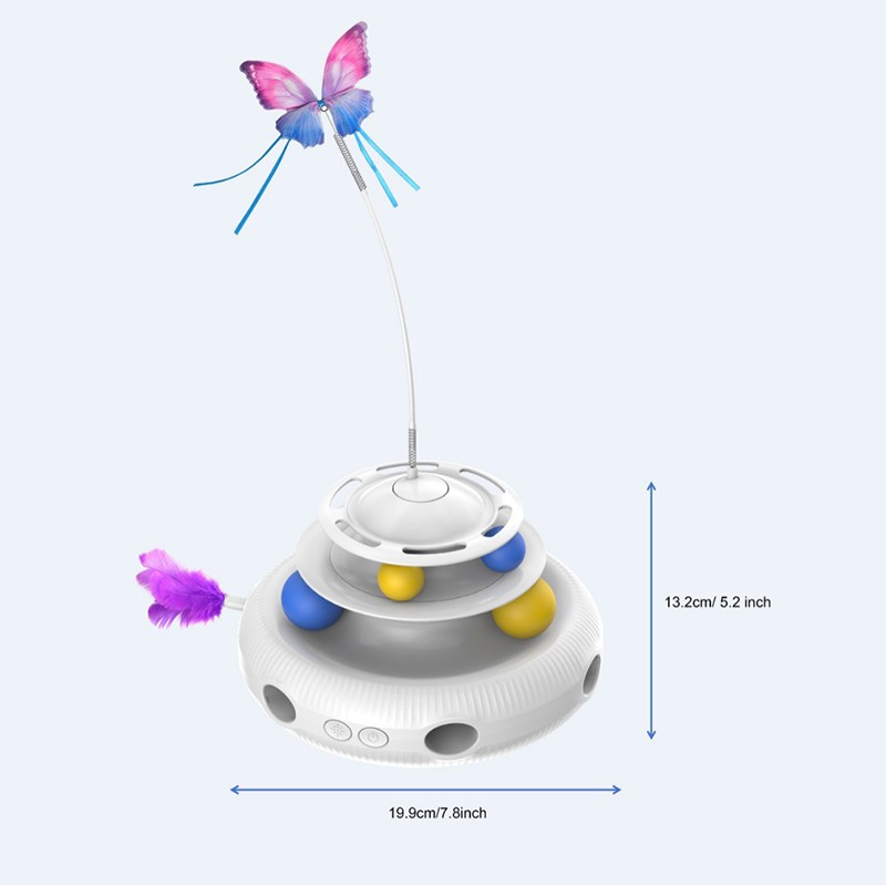 Interactive Cat Toy Manufacturer - 3in1 Motion Activated Butterfly Track Ball Feather