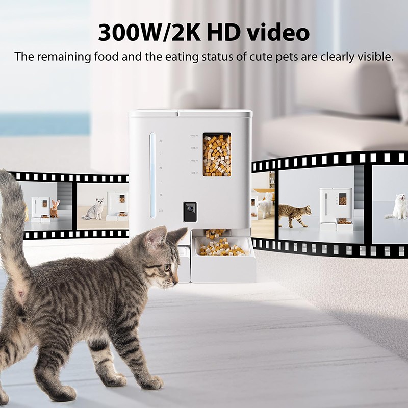 Automatic Pet Feeder Manufacturer - OEM 2-in-1 Food Water Fountain with Camera