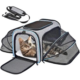 Airline Pet Carrier Supplier - Soft-Sided Expandable Travel Bag Removable Pad