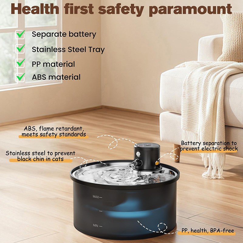 Wireless Cat Fountain Factory - 3.2L Automatic Motion Sensor Multiple Pets
