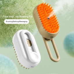 Foldable Pet Hair Remover Factory - 3-in-1 Silicone Steam Spray Massage Comb