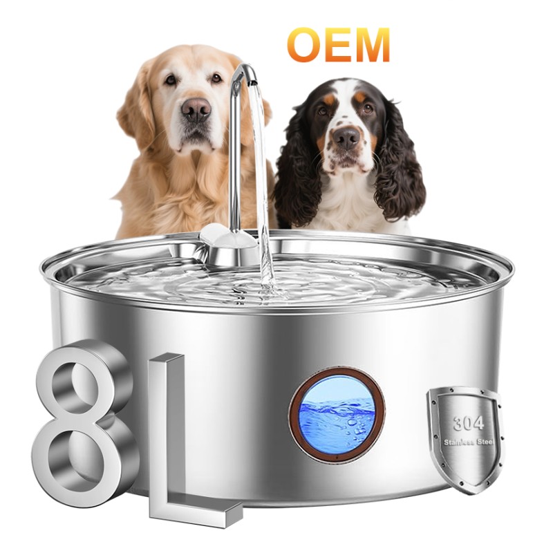 Stainless Steel Dog Fountain Manufacturer - 8L Ultra-Quiet Automatic Pet Water Bowl