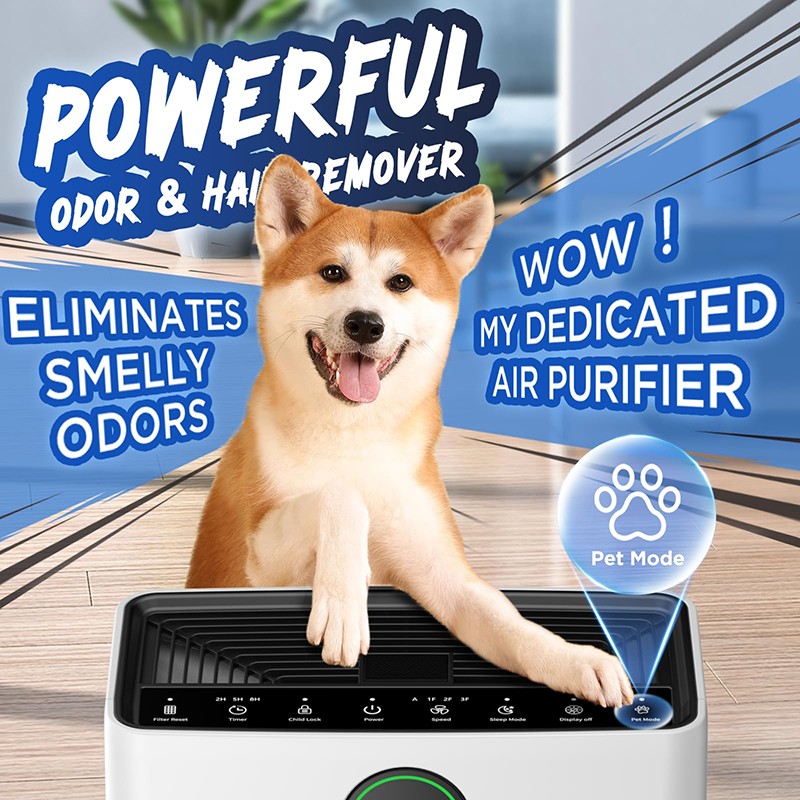 Air Purifier for Pets Factory - Large Room 2200sq.ft Washable Filter PM2.5 Display