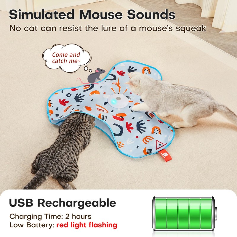 Smart Interactive Cat Toys Supplier - Rechargeable Moving Concealed Feathers Exercise