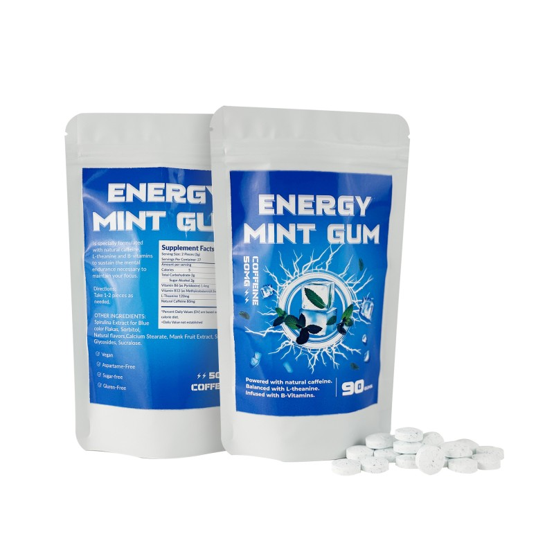 Energy Mint Gum Manufacturer - Custom Vitamin B12 Nootropic