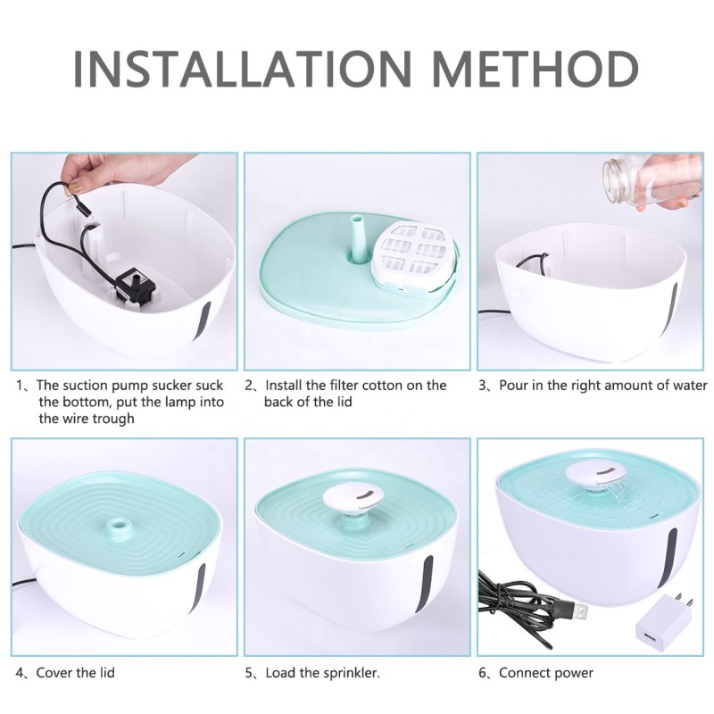 Smart Cat Fountain Supplier - Circulation Filtration LED Dispenser