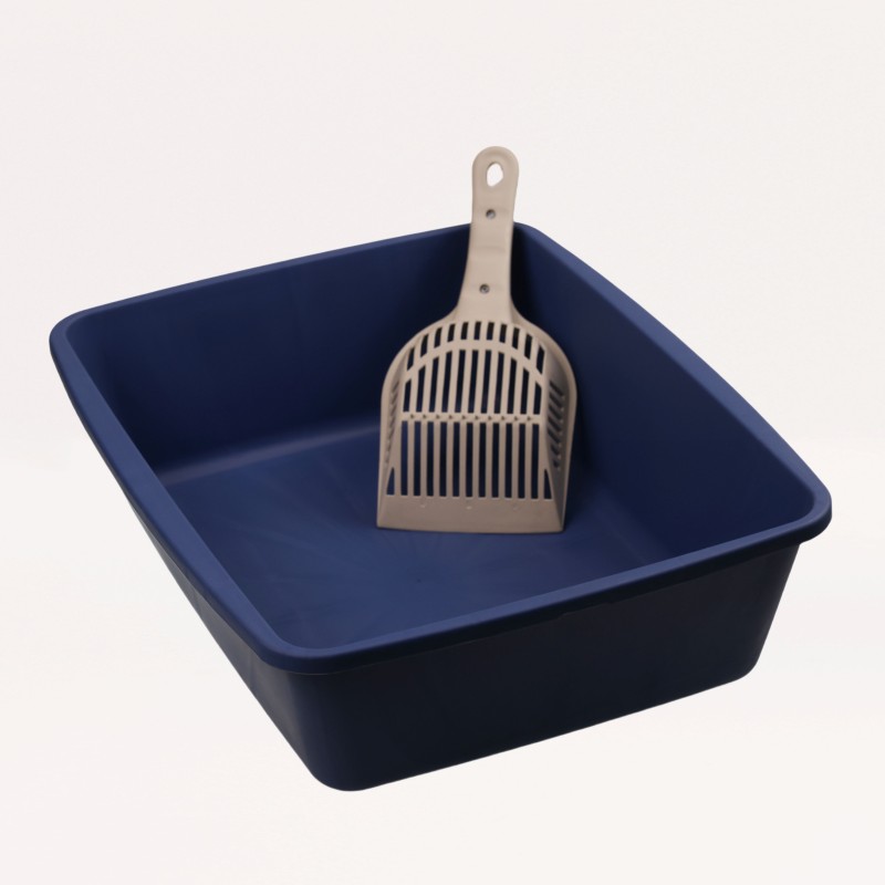 Open Cat Litter Box Supplier - Rim Design Indoor Toilet Two Sizes OEM