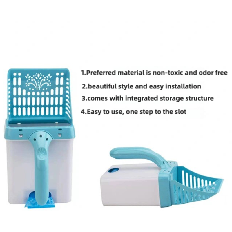Portable Cat Litter Scoop Supplier - Handle Integrated Scooper with Poop Bags