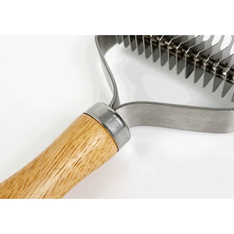 Pet Rake Comb Manufacturer - Wooden Handle Double-sided Dog Hair Removal Comb