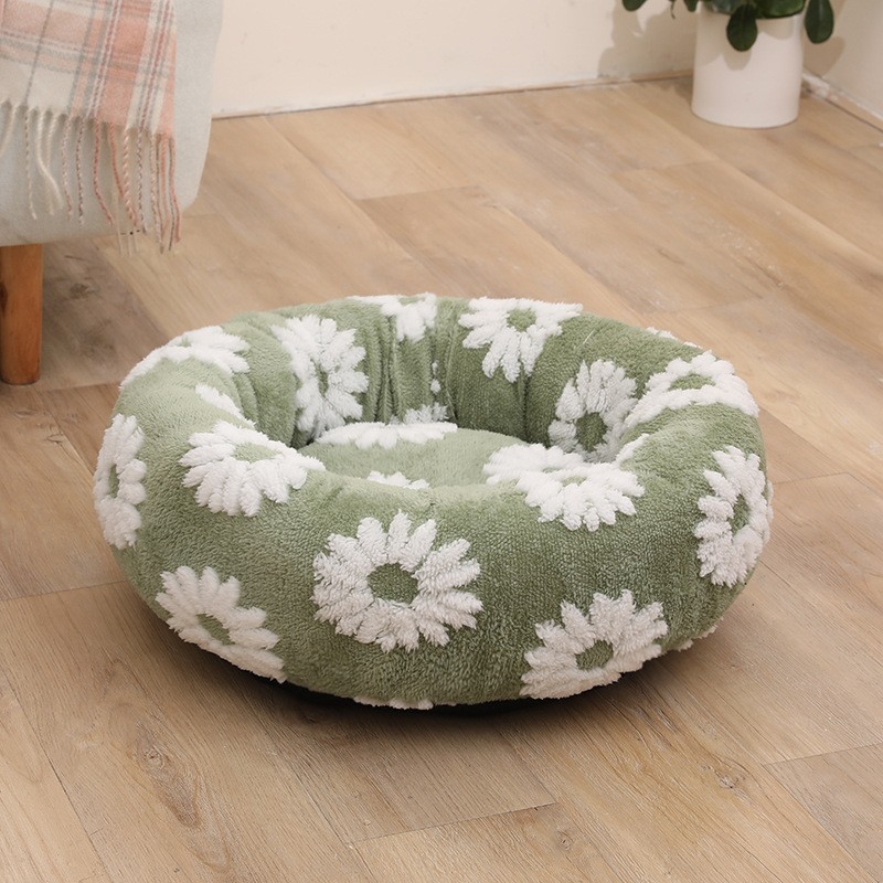 Pet Bed Manufacturer - Donut Calming Jacquard Plush