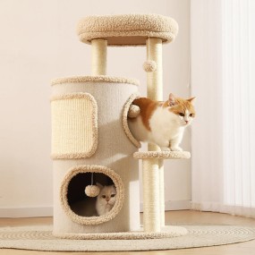 Cat Scratcher Factory - Sisal-Covered Plush Ball Climbing