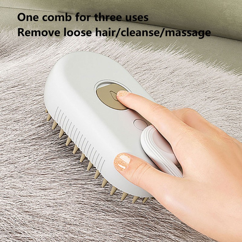 Pet Steam Brush Supplier - 3-in-1 Whales Silicone Hair Removal Comb