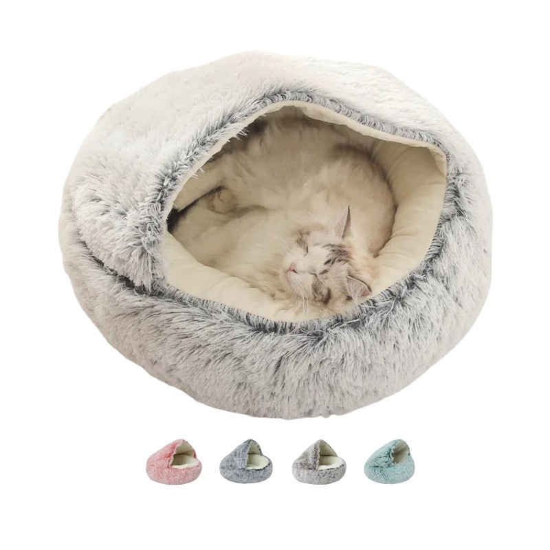 Christmas Pet Bed Manufacturer - Gift Box Style Warm Windproof Plush Cave