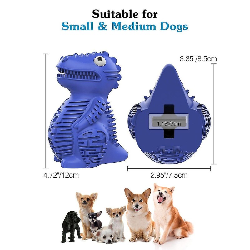 Dinosaur Dog Toy Supplier - Rubber Teething Treat Dispensing Puzzle Toy