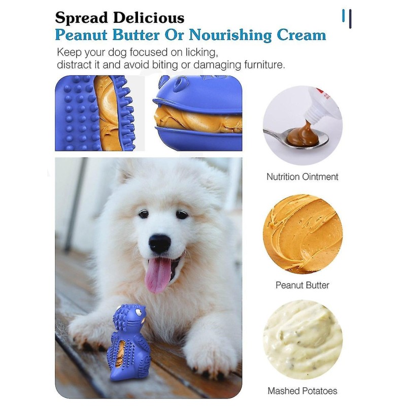 Dinosaur Dog Toy Supplier - Rubber Teething Treat Dispensing Puzzle Toy