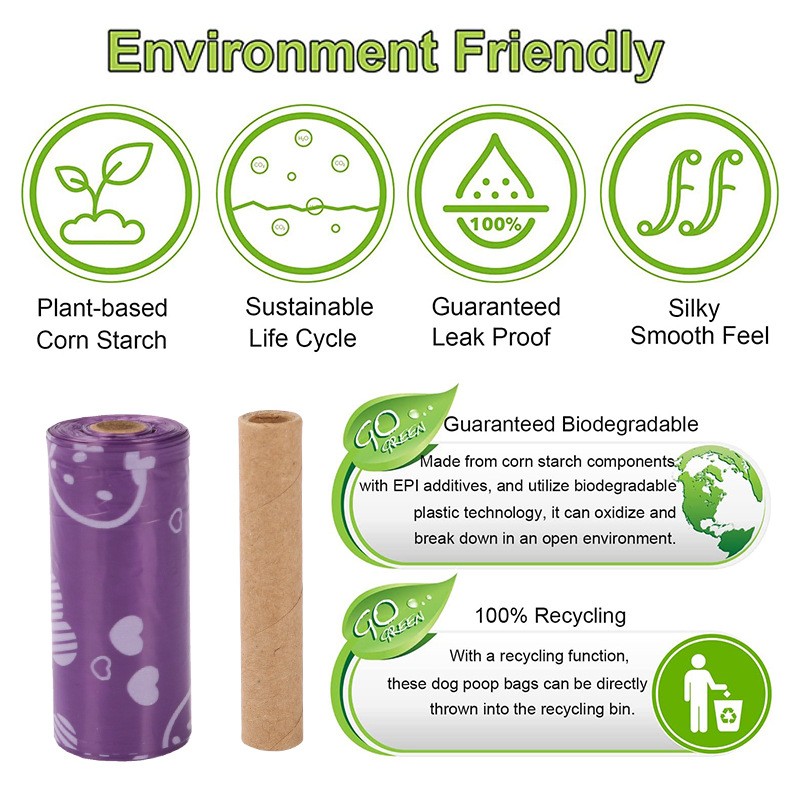 Compostable Poop Bags Factory - 100% Cornstarch Biodegradable with Holder