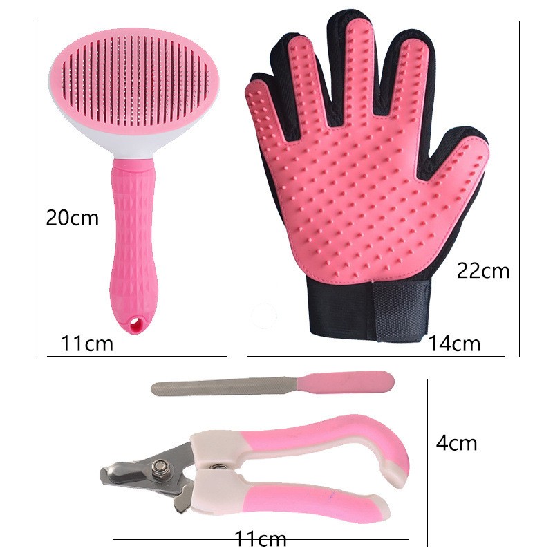 Pet Grooming Gloves Manufacturer - Plastic Hair Removal Beauty Brush Kit