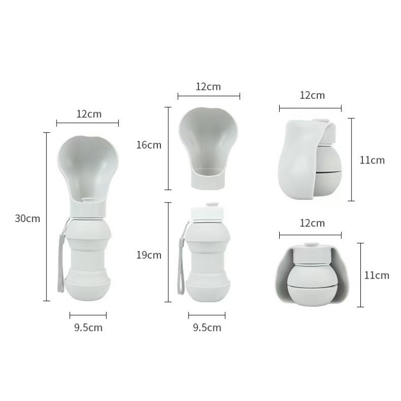 Pet Water Bottle Manufacturer - Portable Silicone Folding Feeder Solid Pattern