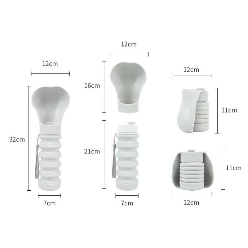 Pet Water Bottle Manufacturer - Portable Silicone Folding Feeder Solid Pattern