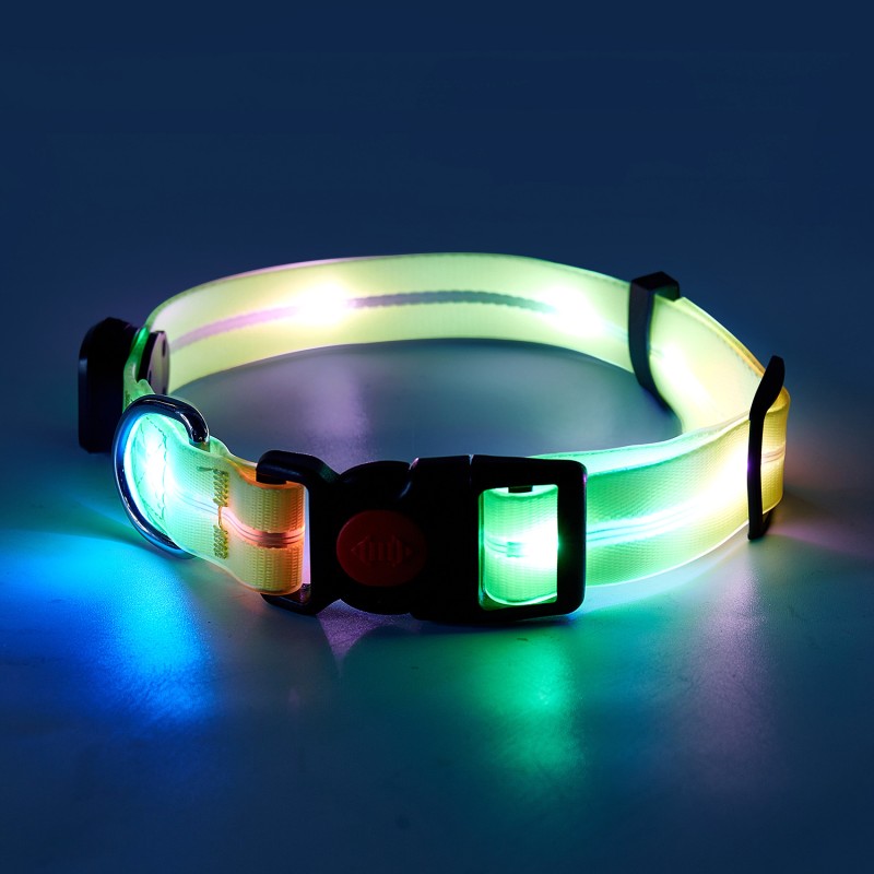 Pet Leash Factory - LED Illuminated Reflective Rope Collar Night Safety