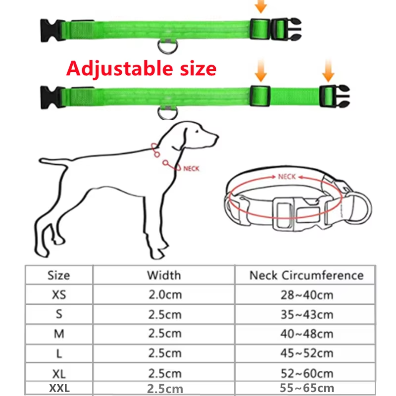 LED Dog Collar Manufacturer - Adjustable Flash Rechargeable Reflective