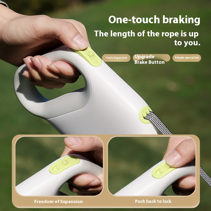 Dog Leash Supplier - Ergonomic Handle Auto Retractable One-Button Lock