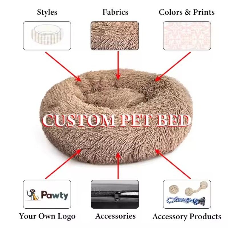 Donut Pet Bed Factory - Luxury Fluffy Soft Washable Sofa Style Custom