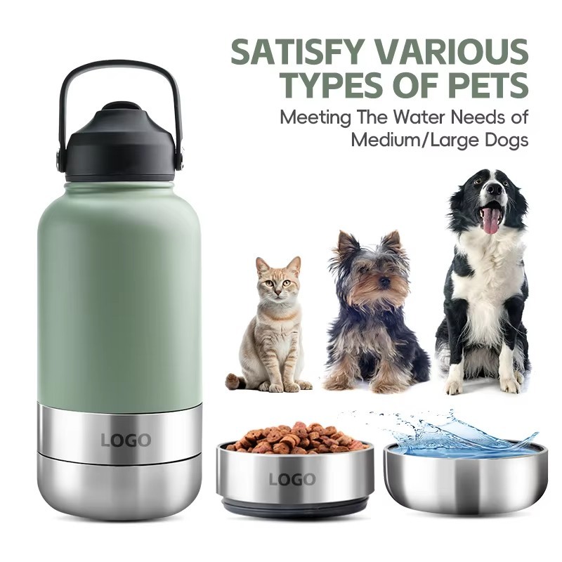 Pet Feeder Supplier - Custom 32oz Stainless Steel Insulated Travel Bowl