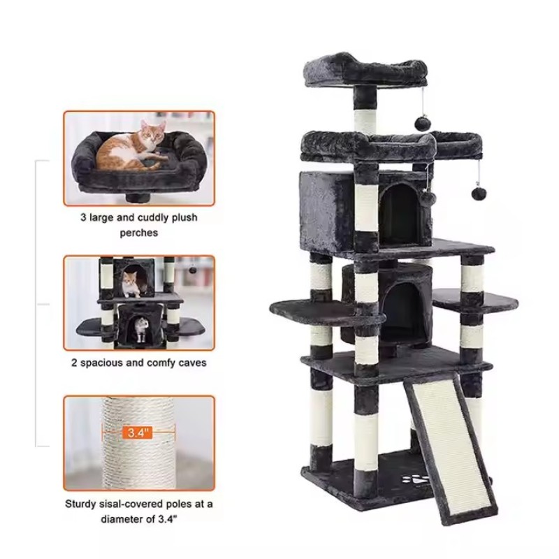 Cat Tree Manufacturer - Wholesale Large Wooden Scratch House Condo Plush