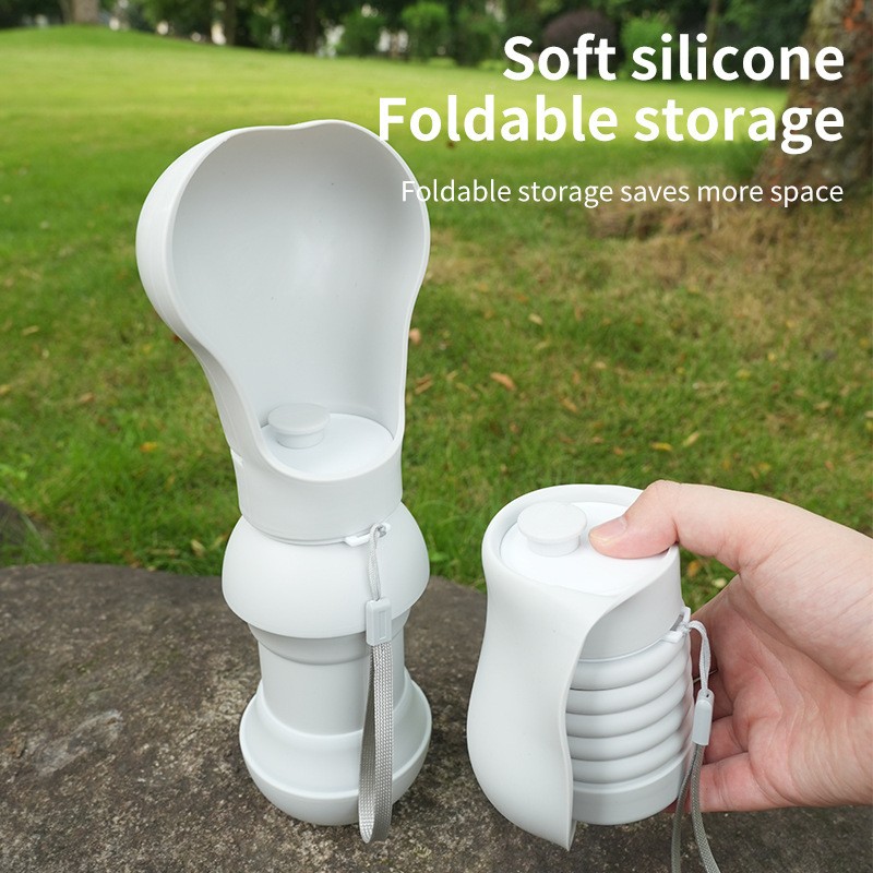 Pet Water Bottle Manufacturer - Portable Silicone Folding Feeder Solid Pattern
