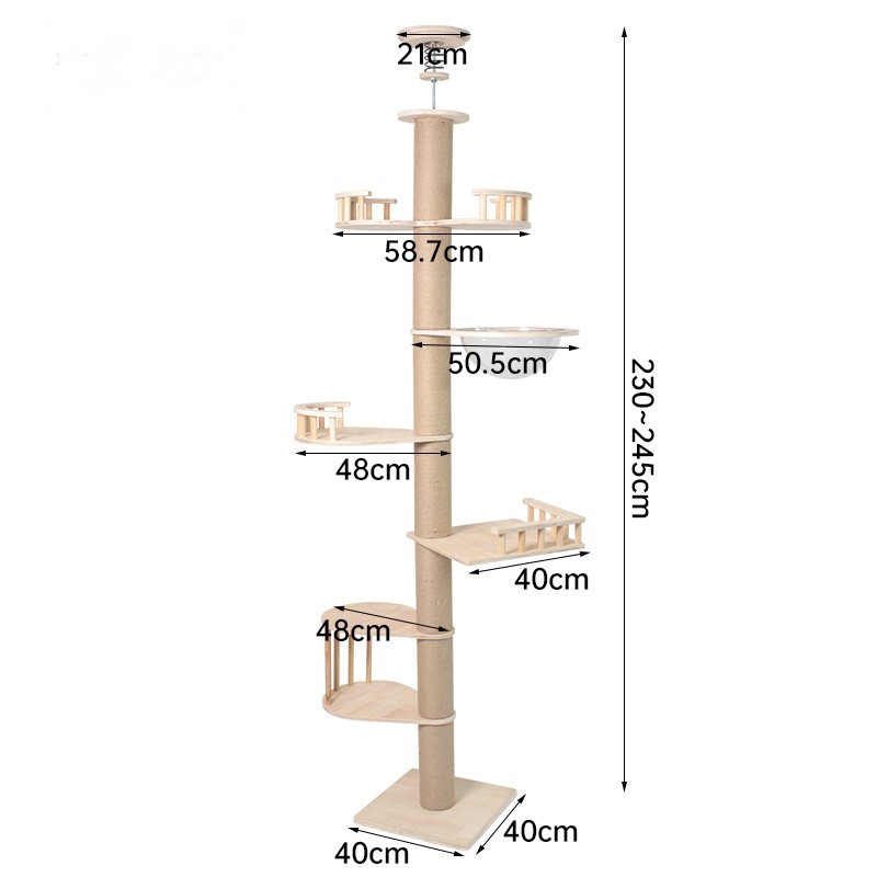 Cat Climbing Frame Factory - Solid Wood Jute Pillar Sisal Scratcher Trees