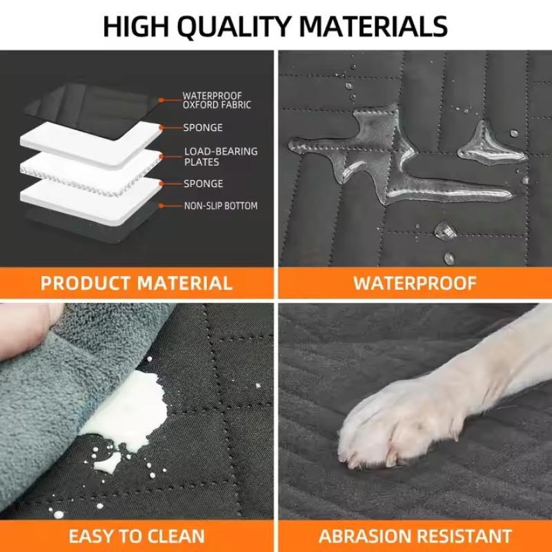 Dog Car Seat Cover Factory - 100% Waterproof Oxford Mesh Window Hard Bottom