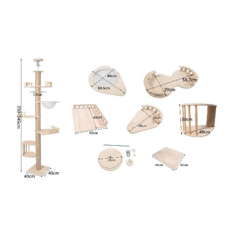 Cat Climbing Frame Factory - Solid Wood Jute Pillar Sisal Scratcher Trees